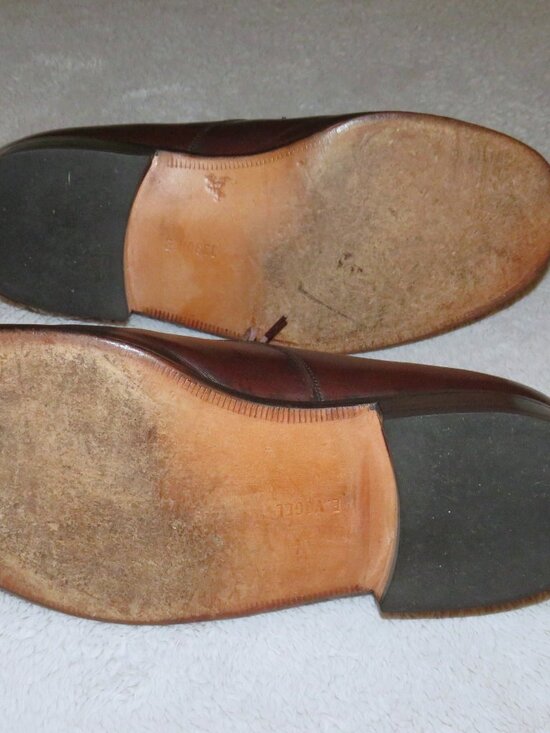 E. Vogel Bespoke Brown Calf Leather Plain Toe Derby 11 EE